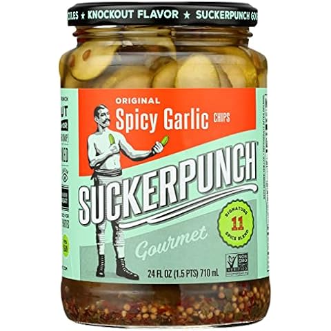 Suckerpunch Gourmet Pickle Chips Spicy Garlic, 24 Oz (Pack of 6) Cover