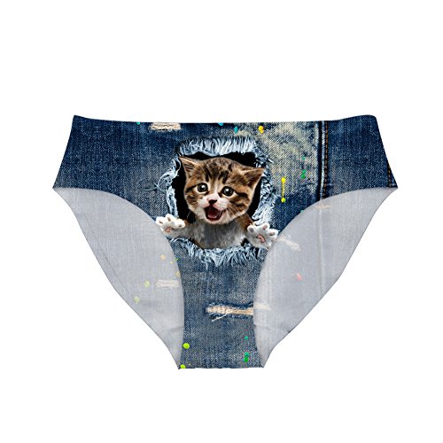 Image of Dellukee Sexy Women Underwear Briefs Breathable Hipster Panty White Alpaca Print