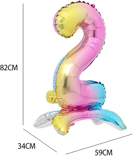 Miniatura 10 de Globos de helio de 40 pulgadas con gradiente de arco iris de pie, colorido, tamaño grande, globos de helio para fiesta de cumpleaños, decoración de