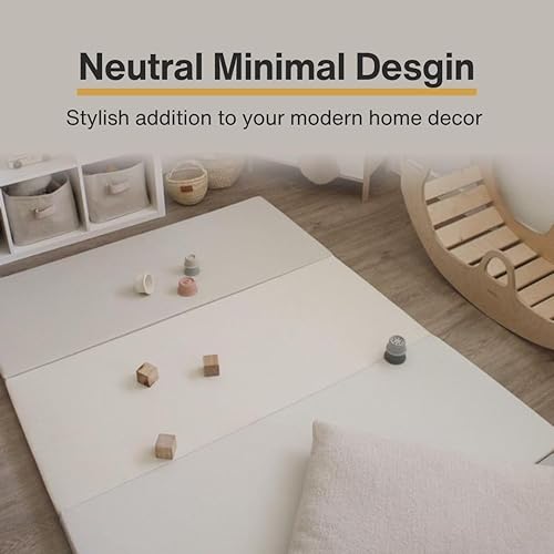 Miniatura 4 de Wunderkids Alfombra de juego plegable de color para bebé, perfecta para gatear, tiempo boca abajo y reducción de ruido (grande 94.5 x 55 pulgadas,