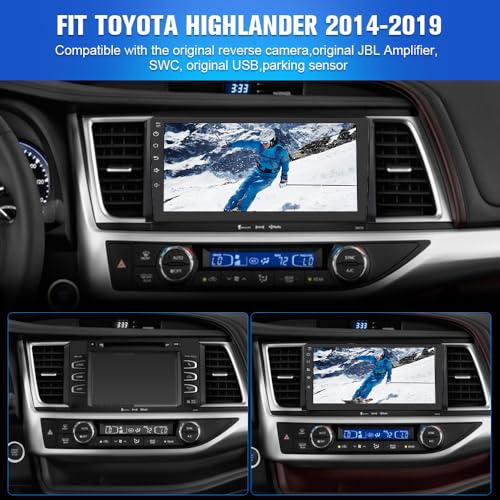 Image of Car Radio Stereo for Toyota Highlander 2014-2019 Built in Carplay /Android Auto,Android Head Unit 4G RAM 64GROM with WiFi GPS Navigation BT DSP 48-EQ SWC AM /FM Radio (No Backup Camera)