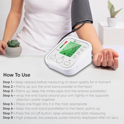 Image of Automatic BP Monitor Machine with Voice Talking Feature, USB & Battery Support, One Touch Operation, Accurate Measurement, WHO Color Scale Display, BP Apparatus for Home