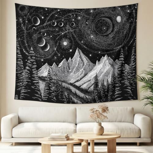 Tapisserie murale forêts de montagne pour créer un espace de vie relaxant