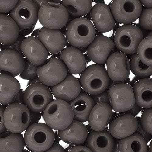Preciosa Czech Seed Beads 32/0 (8mm) Opaque Grey - 250g Bulk Bag Beads for Jewelry Making and Crafts