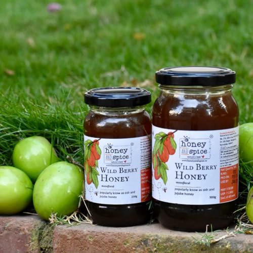 Image of Honey and Spice Wild Berry Honey (500g, Pack of 2) | Popularly known as Sidr or Jujube honey | 100% Organic | Raw and Unprocessed | No Added sugar | From the nectar of the Jujube plant | No Added Preservatives | Unblended and Unpasteurized | Natural and Original