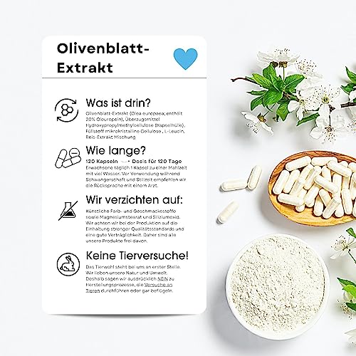 Olivenblattextrakt Fair & Pure 500mg, 120 Kapseln, vegan, hergestellt in Deutschland