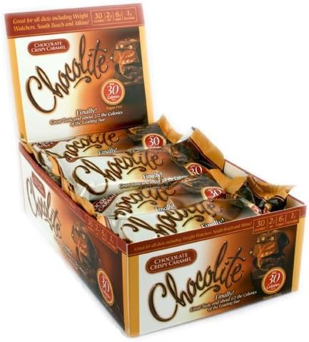 Healthsmart Food Chocolite Sugar Free Candy Chocolate Crispy Caramel 16/ BOX