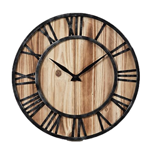 Wall Clock, Living Room Decor, Metal Wood, Modern Art