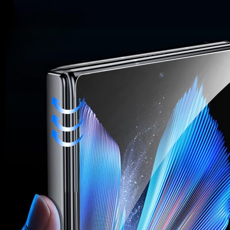 Image of STP FEEL Uv Advanced Tempered Glass Screen Protector Guard Compatible For Vivo X Fold 3 Pro 5G Cellphone (8.02 Inch,Pack Of 1) Full Adhesive Uv Curved Case Friendly Hd+ Clarity