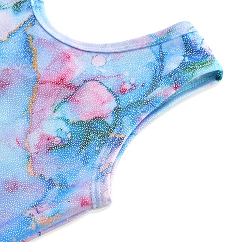 Image of HOZIY Gymnastics Leotards for Girls with Shorts Toddlers Biketards Rainbow Unicorn Dinosaur Mermaid Leopard Flower Galaxy