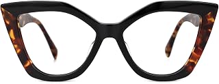 Zeelool Stylish Acetate Cat Eye Glasses Frame with Non-prescription Clear Lens Women Oversized Eyewear Spitler ZJGA100148
