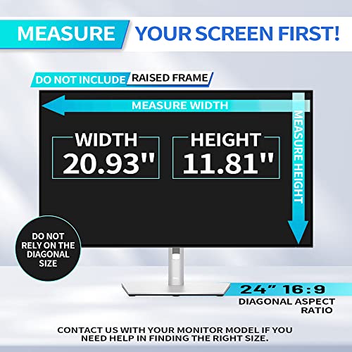 Image of 24 Inch Privacy Screen for 16:9 Widescreen Monitor, Eye Protection Anti Glare Blue Light Computer Monitor Privacy Filter