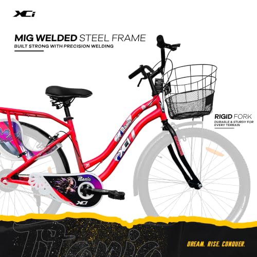 Image of XCi Titania 26T Women's Bicycle, 26-Inch Tyres, Single Speed, Non-Geared, Rigid Suspension, Calliper Brakes, Adult (12+ Years), 18 Inches Steel Frame, Pink Black
