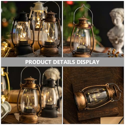 Lámpara de aceite decorativa vintage de plástico retro para salón y mesita de noche 5
