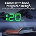 YAOUZICN W2 Green Car Head Up Display with Auto Brightness, Built in Sun Visor for White/Green Light, Shows Speed in MPH/KMH, Overspeed Alert, Plug & Play USB HUD for Real Time Driving Data