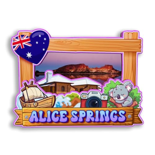 Imán de refrigerador decorativo de madera para Alice Springs miniatura 1
