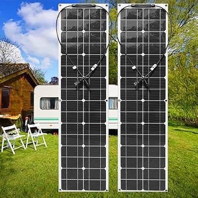 Flexible Solar Panel 400W Kit, Monocrystalline Cells, 40A Charge Controller, Cable Set for Car, Boat, RV, Camping, Hiking - Efficient Power Solution
