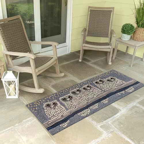 Liora Manne Frontporch Indoor/Outdoor Rug, 2 ft x 5 ft, Owls