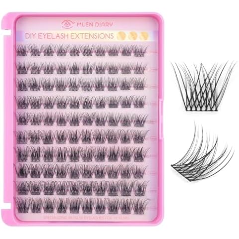 MLEN DIARY Lash Cluster DIY Eyelash Extensions 100 Clusters Lashes 10-16mm D Curl Mega Wispy Volume Individual Lashes Eyelash Clusters Extensions DIY at Home Cover