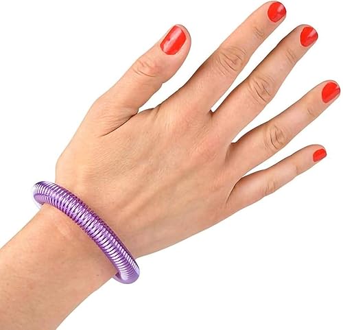 Miniatura 4 de ArtCreativity Pulseras de primavera de neón Paquete de 12 pulseras elásticas de plástico en varios colores neón Divertido recuerdo de fiesta,