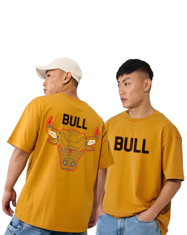ausk Men Printed Round Neck Cotton Blend T-Shirt (Oversized Fit, Half Sleeve)-picture-26
