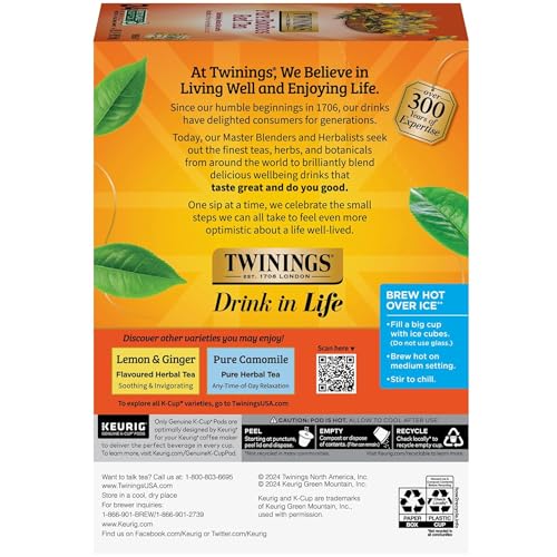 Image of Twinings of London Decaffeinated Earl Grey Tea K-Cups for Keurig, 24 Count (Pack of 2)