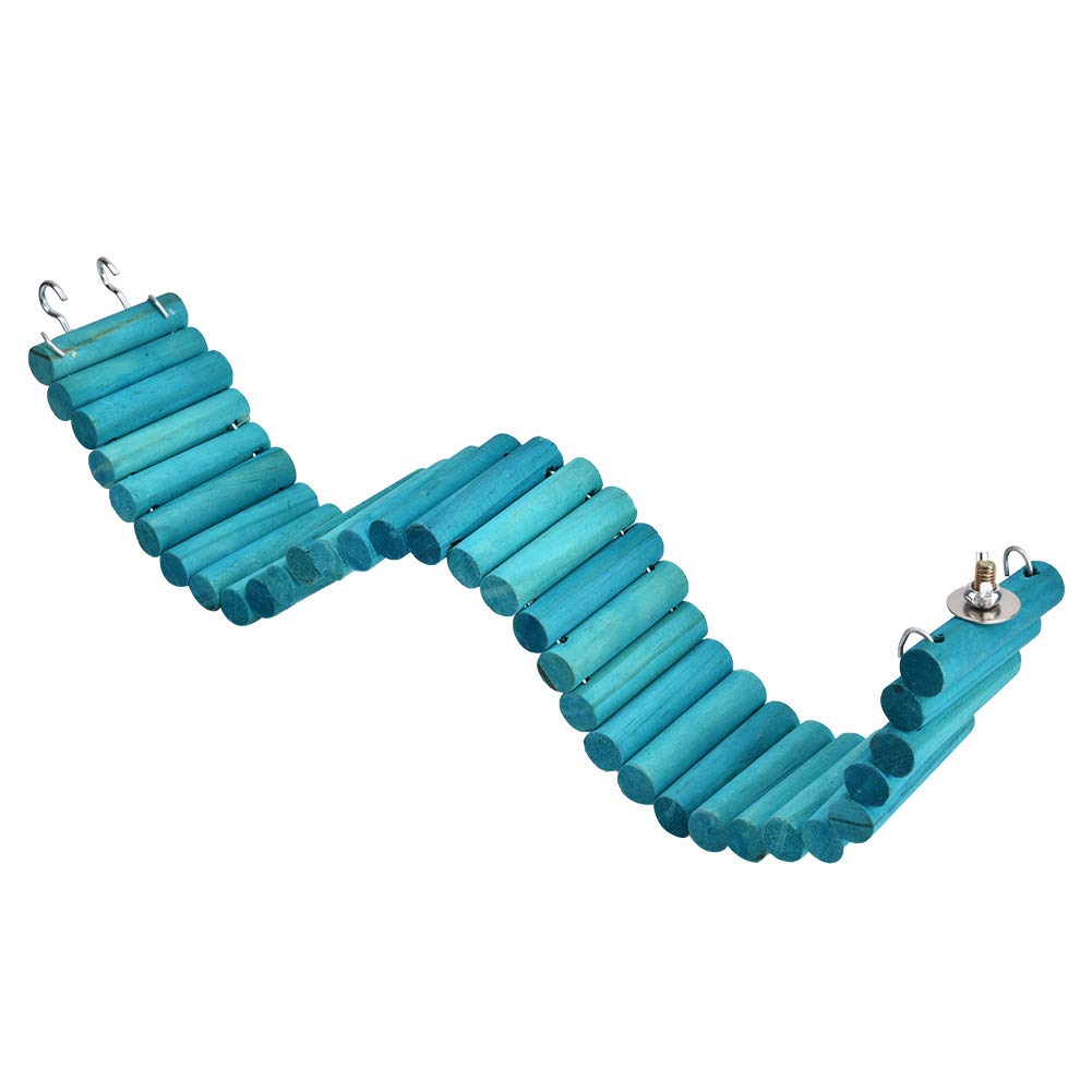 Zerodis 6 * 50 CM Mascota hámster Loro Escalada de pie Escalera de Madera Juguete Suave Escalera Puente Colgante Juguete de Entrenamiento para Animales pequeños