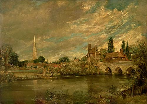 Tableau le pont de Harnham et la cathédrale de Salisbury par John Constable 60x90cm