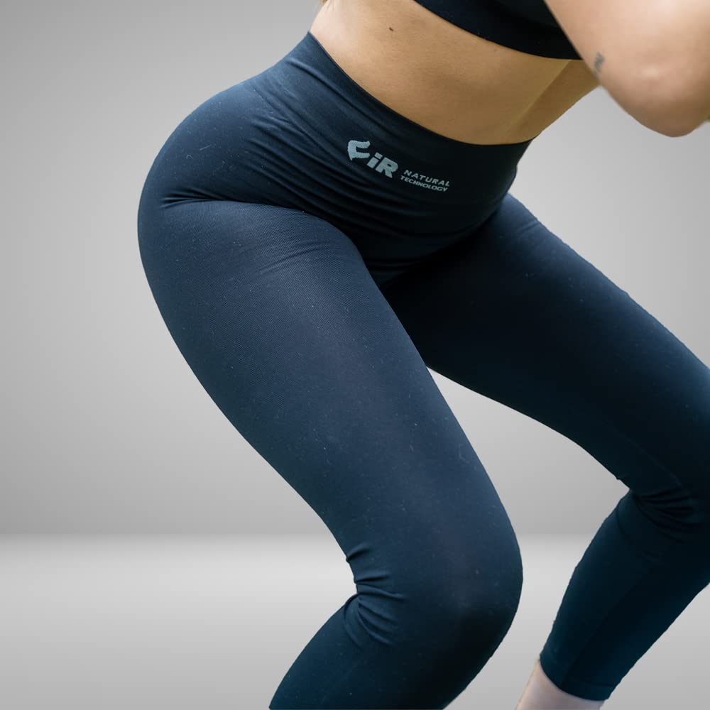 Fir Leggings Neri Tecnologia Unisex - Tessuto micromassaggiante - Migliora Circolazione e Allevia Lo Stress - Elasticizzata ed Aderente - Traspirante con Funzione Antibatterica