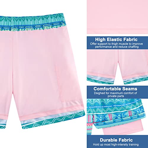 Cozople Mens Swim Trunks With Compression Liner Ethnic Swim Shorts Quick Dry 5.5 Inch Inseam Swimwear Beach Swimming Shorts For Men #TOP1