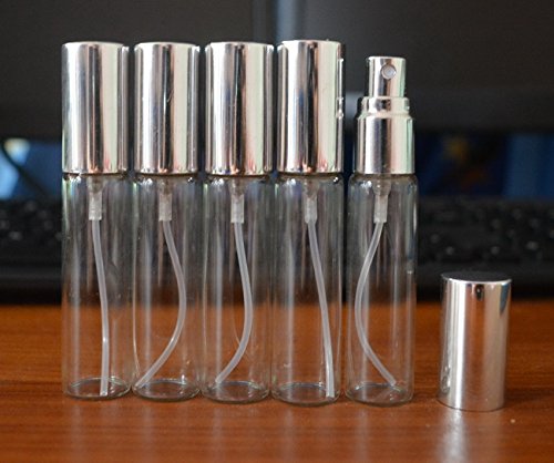 Elfenstal- New 6Pcs Mini Clear 10Ml 1/3Oz Atomizer Glass Bottle Spray Refillable Fragrance Perfume Empty Scent Fine Mist Bottle Clean Cloth For Travel Party Portable Makeup Tool Free Pipette #TOP4