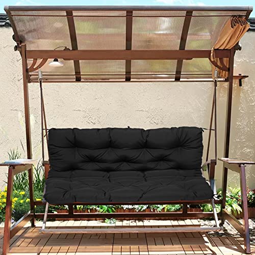Coussin balancelle 150x100 cm matelas noir de remplacement étanche 10 cm