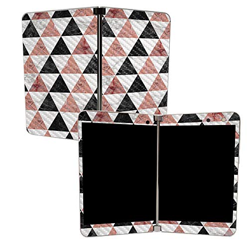Image of MightySkins Carbon Fiber Skin for Microsoft Surface Duo - Marble Pyramids | Protective, Durable Textured Carbon Fiber Finish | Easy to Apply | Made in The USA