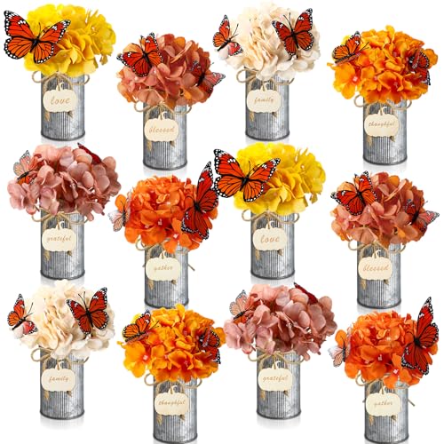 Mimorou 12 Set Fall Thanksgiving Table Centerpiece with Vintage Metal