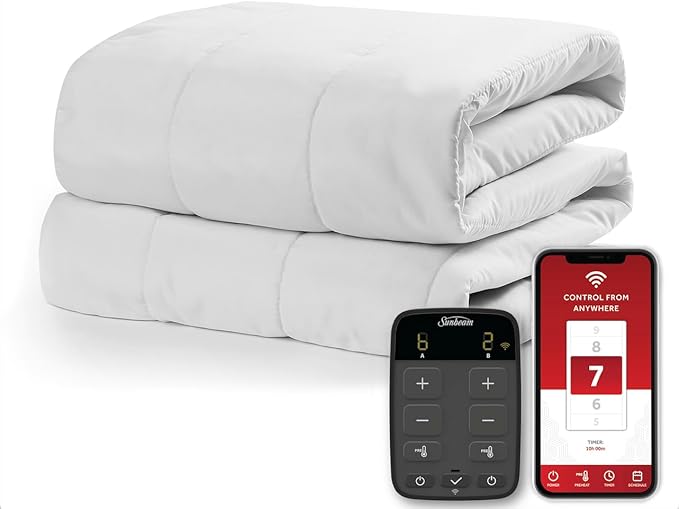 Sunbeam Polyester WiFi Connected Mattress Pad, Electric
