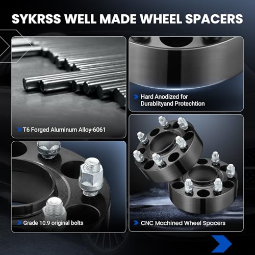 Image of 2inch 6x139.7mm Wheel Spacers Compatible with RAM 1500 2019-2024, 77.8mm Center Bore & 139.5mm Forged & M14x1.5 Studs 6x5.5 Wheel Spacer, 4PCS