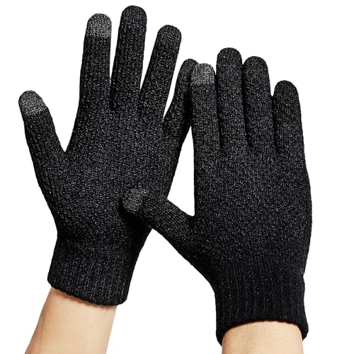 DOVAVA Guantes - para hombre Gris gris 85 (Negro)