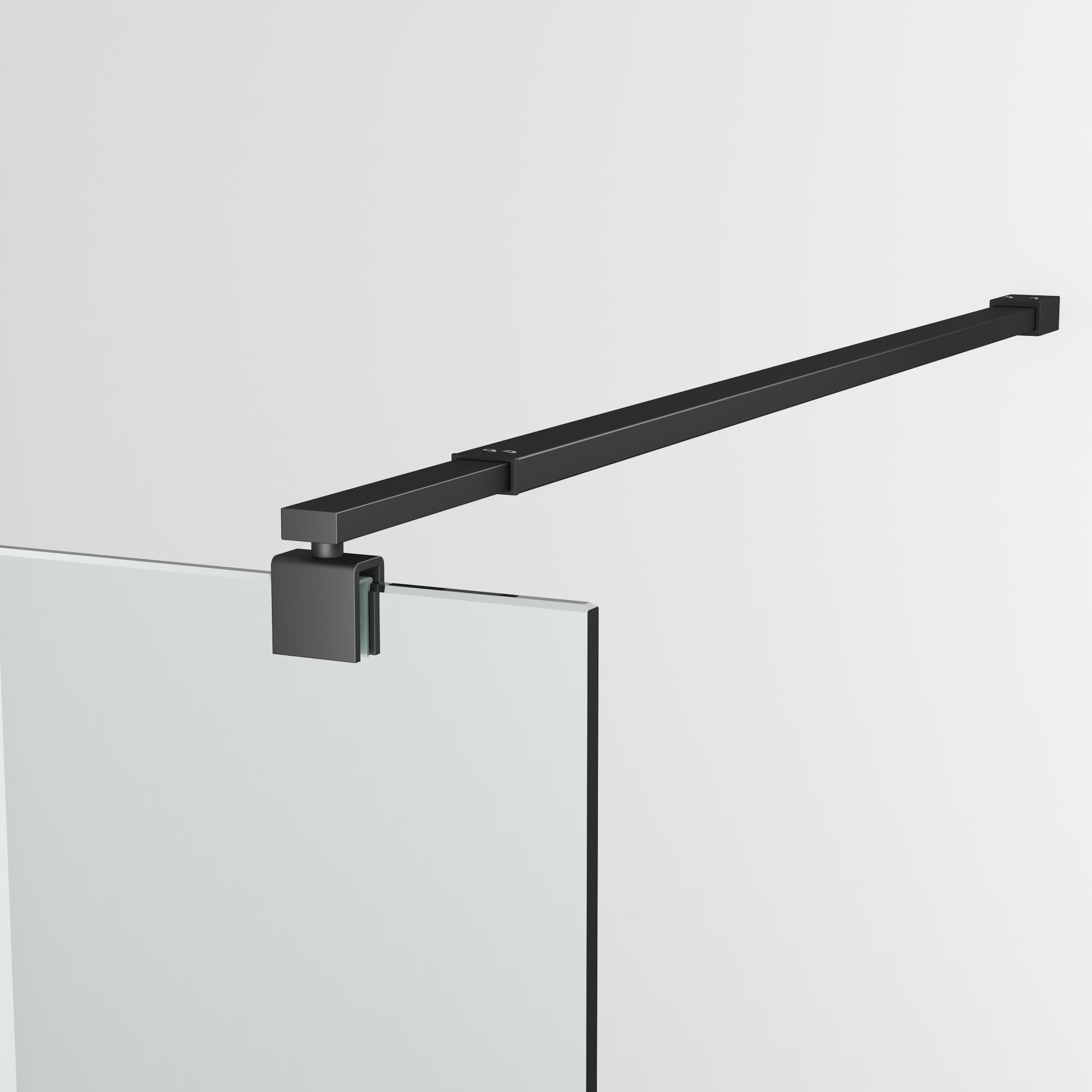 Barra estabilizadora fija telescópica ajustable 73-123 cm, utilizada para mampara de ducha, pared de cristal, barra estabilizadora transitable, grosor del cristal 8 mm - 10 mm, barra de soporte