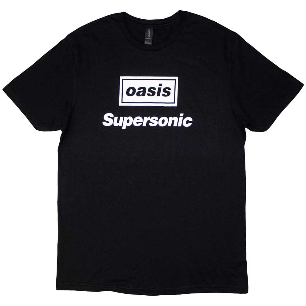 Rock Off Officially Licensed Products Men's Black Oasis Supersonic Title T Shirt S