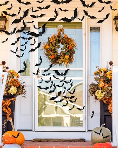 Image of 120 Pcs 3D Halloween Decorations Bats Decor,5 Sizes Bats Wall Decor Indoor | Scary Bat Stickers, Halloween Decorations for Bedroom Bathroom, Door Wall Party Decorations