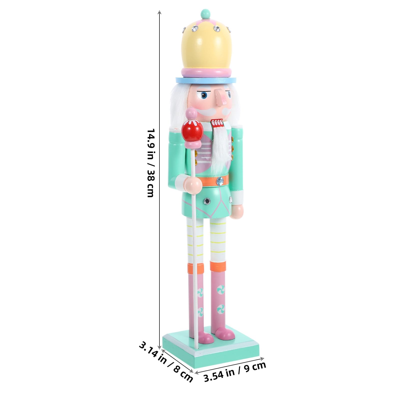 LABRIMP Christmas Wooden Nutcracker Ornament Small Handmade Holiday Nutcracker Figure for Winter Home And Party Decoration