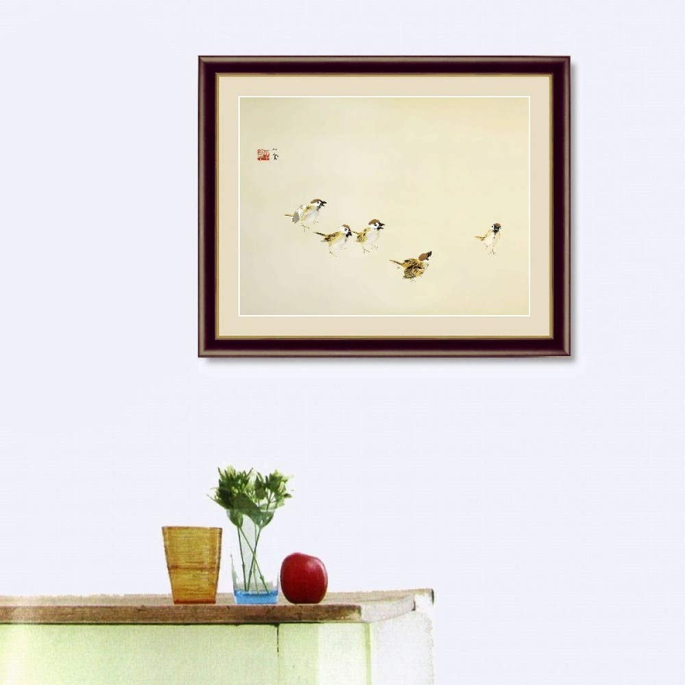 Amazon.co.jp: 竹内栖鳳 喜雀 F4号 高精彩工芸画 手彩補色 複製画 動物