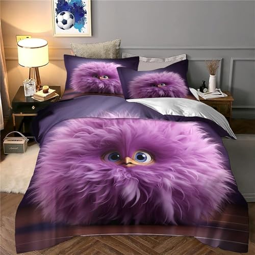 Housse de couette dinosaure violet effet 3D en microfibre résistante - 6