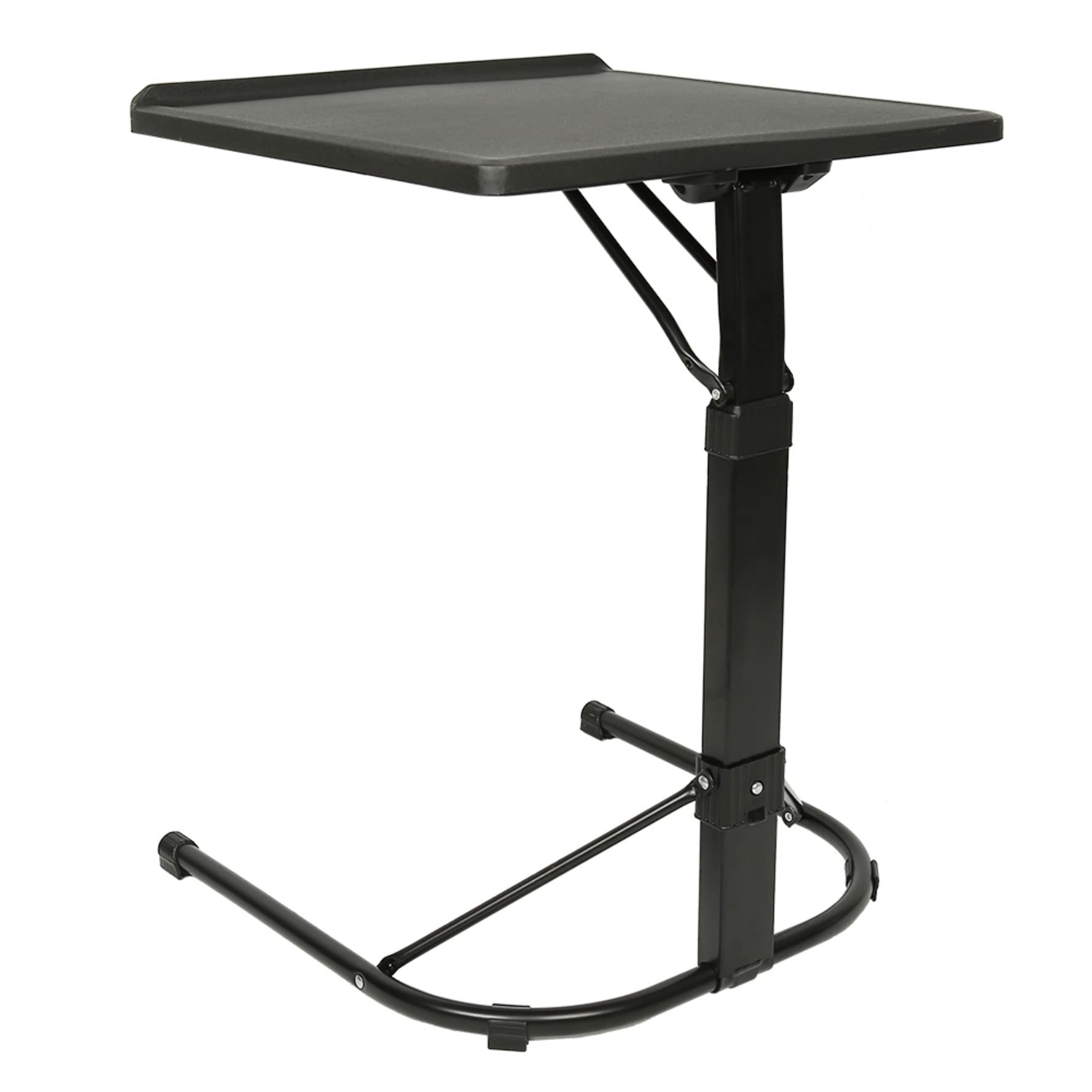 Table de Lit à Roulette Médicale Réglable - Structure Robuste pour Hôpital, Manger au Lit, Handicapés - Plateau Repas 43*43*69cm (Noir)