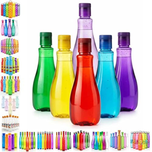 Image of RED WIND Unbreakable 1 Litre Curvy Grip Water Bottles | Pack of 6 | Multicolor | Leakproof Screw Cap | BPA-Free | Bottles for Fridge, Home, Office, School and Travel