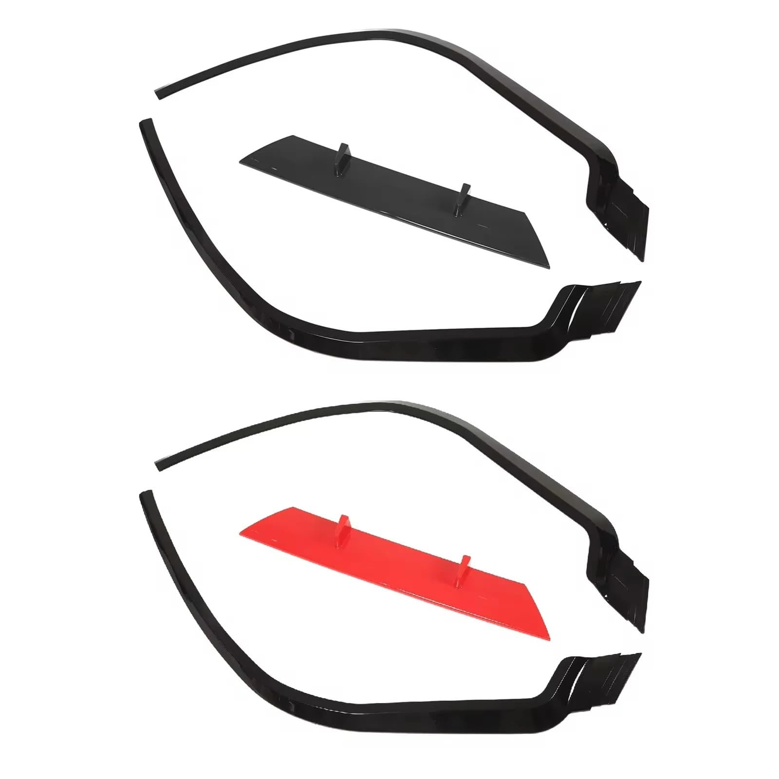 Uniwersalny przedni zderzak, spoiler, spódnica, splitter, zestaw nadwozia warga ochronna warga aerodynamiczna(B black and red)