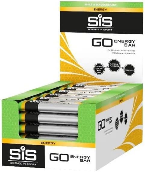 SIS Go Energy Bar, High Carb, Fruit infused Energy Bar, Apple & Blackcurrant Flavour (30 Packs)