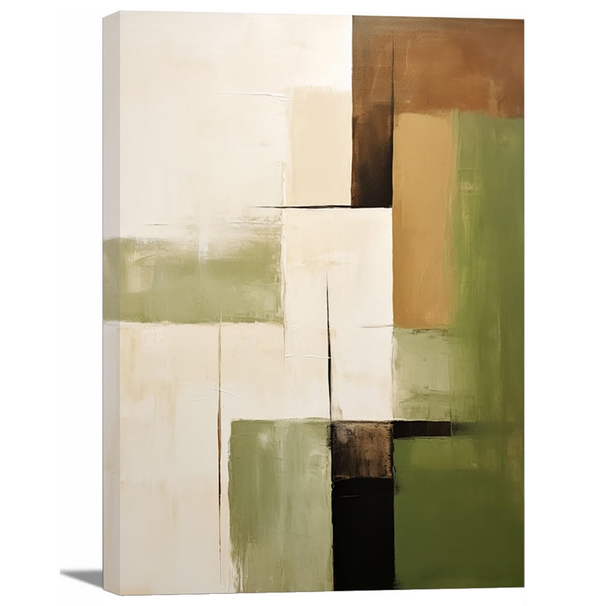 TZKRWRH Cuadros Lienzo Decorativos Patrón Abstracto Ajedrezado Lienzos Moderno Wall Art Prints Decor Canvas Imágenes Cuadro Decoracion Salon Baño Dormitorio（Green 33-50x75cm Enmarcado