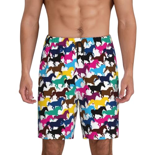 Vosery Mens Pajama Pants - Cute Horse No.20021 Comfy Sleep Shorts Mens Pajama Shorts, Mens Lounge Shorts Pj Pants3