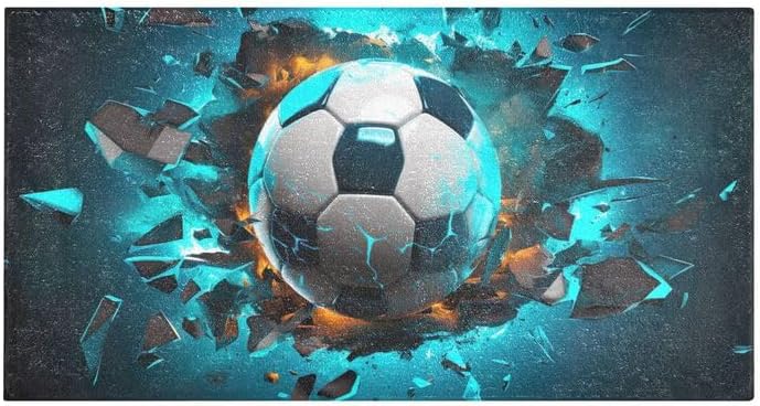 ODAWA Alfombra antideslizante para pelota de fútbol, súper absorbente, antideslizante, lavable, para puerta interior, 39 x 20 pulgadas